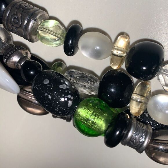 Vintage 90’s Beaded Hip Belt Coldwater Creek Multi Beaded Boho Statement Belt XL - Picture 1 of 16